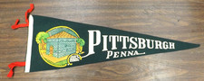 VINTAGE 1950s PITTSBURGH PENNSYLVANIA PENNANT 25" Banner Ft. Pitt Block House