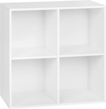 Libreria Bassa a 4 Cubi Scaffale Moderno in Legno Espositore Porta Libri per Sal