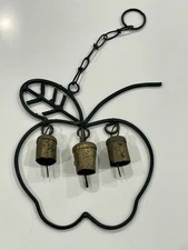 Apple Shape Iron Wind Chime with Three Brass Bells