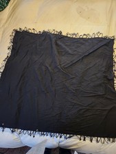 Black Fringe Hip Scarf Belly Dance Shawl Cape