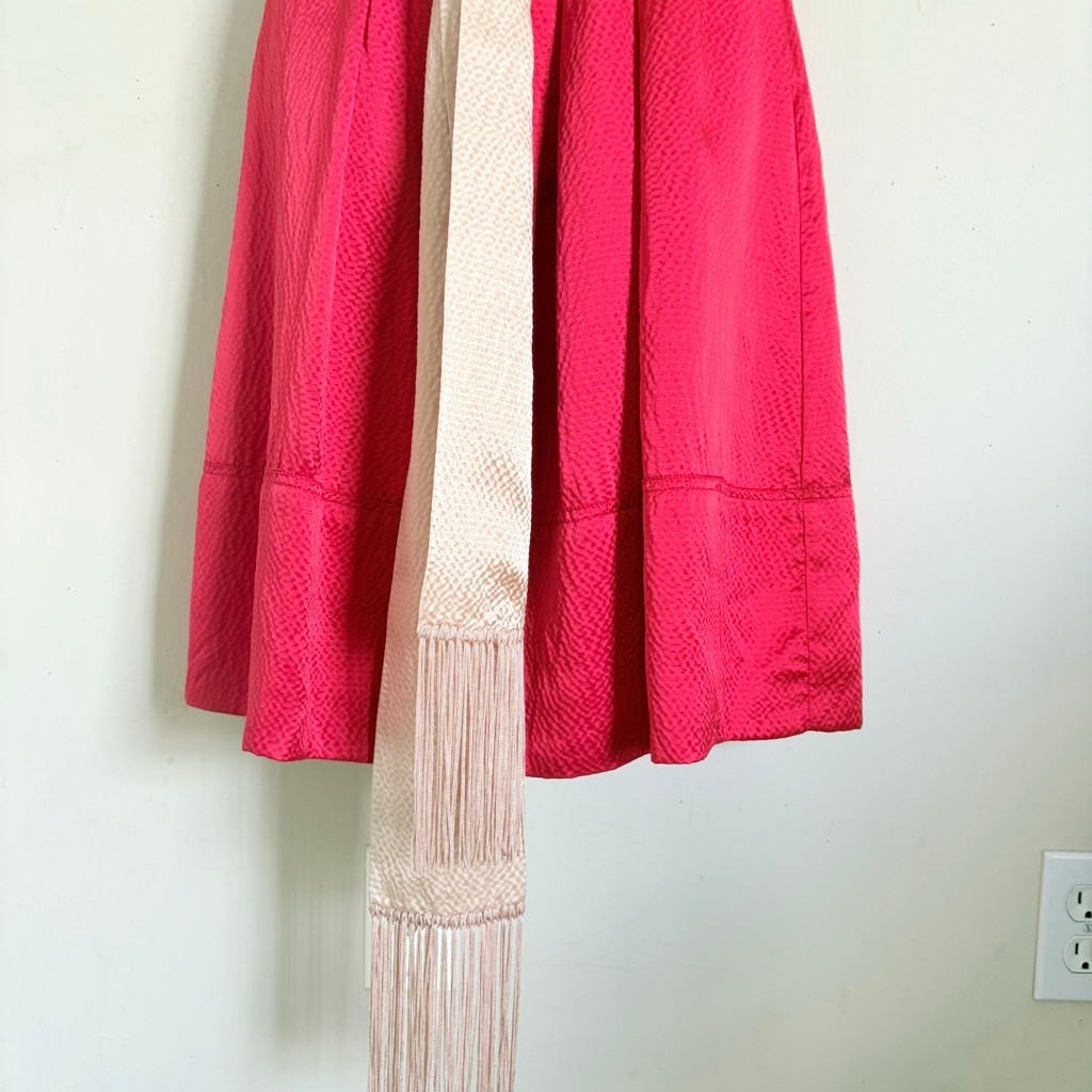 Tory Burch Darya Red & Beige 100% Silk Sleeveless Wrap Dress Size 0 thumbnail 16