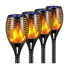 TomCare Solar Lights Outdoor 99 LED Higher & Larger Flickering Flam... Fast Ship