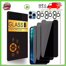 For iPhone 16 15 14 13 12 11 Pro Privacy Tempered Glass + Back Camera Protector