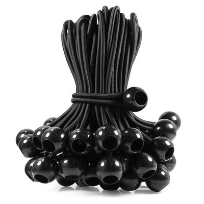 50 Pcs Ball Bungee Cords 6 Inch Black Heavy Duty Outdoor for Canopy Tarp Tie ...