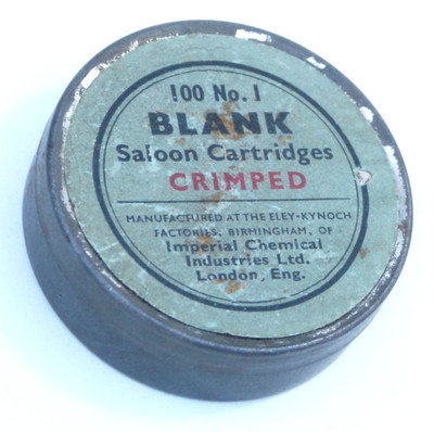 SELTENE ANTIKE ELEY-KYNOCH LEERE SALOON PATRONEN DOSE LEER PAPIERETIKETT