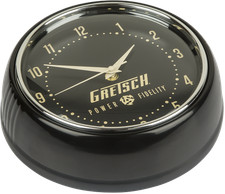 Gretsch Guitars Power and Fidelity Logo Black Retro Wall Clock