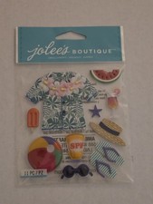 Jolees Boutique Tropical Vacation BQ 3D Stickers For Scrapbooking Or Card Making