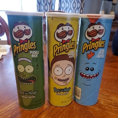 RICK & MORTY ALL 3 SPECIAL EDITION PRINGLES Potato Crisps 5.5 Oz. CANS SEALED!