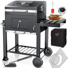 KESSER® Holzkohlegrill XL Grillwagen mit Grill Abdeckung + Thermometer BBQ Kohle