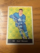 1961-62 Carl Brewer Parkhurst hockey card - #18 - Toronto Maple Leafs