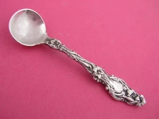 Rare Sterling Silver Whiting Lily 1902 Master Salt Spoon – no mono