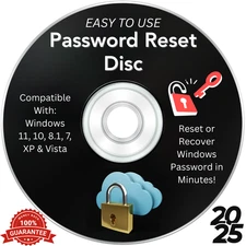Password Reset Recovery Disc For Windows 10, 8, 7, Vista XP Rated #1 NEW 2025