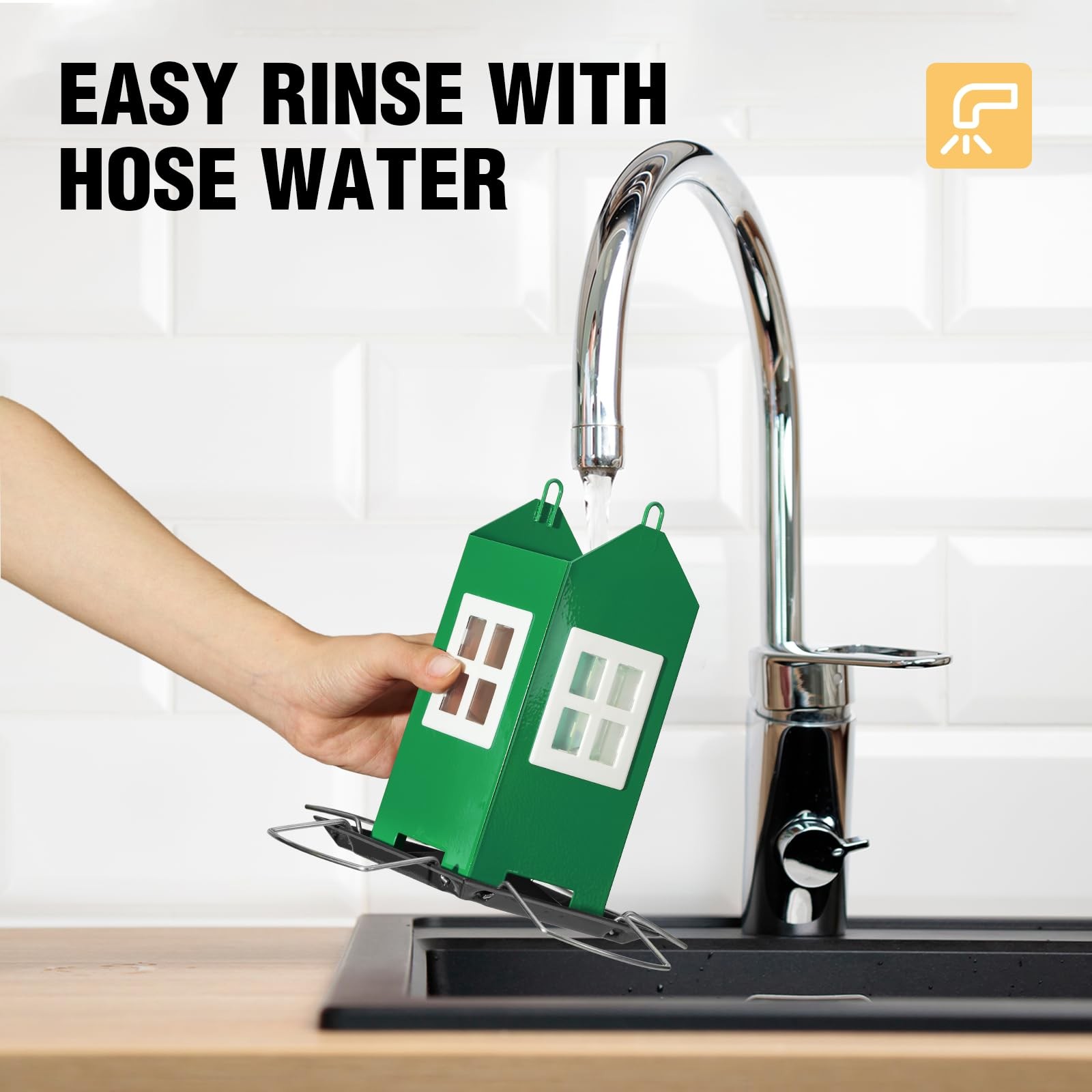 Bird House Feeders for Outdoors Hanging-Metal Wild with 4 Ports Country Design