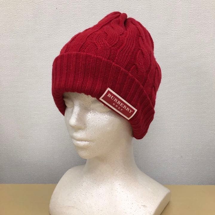Burberry Golf Knit Hat Red thumbnail 2