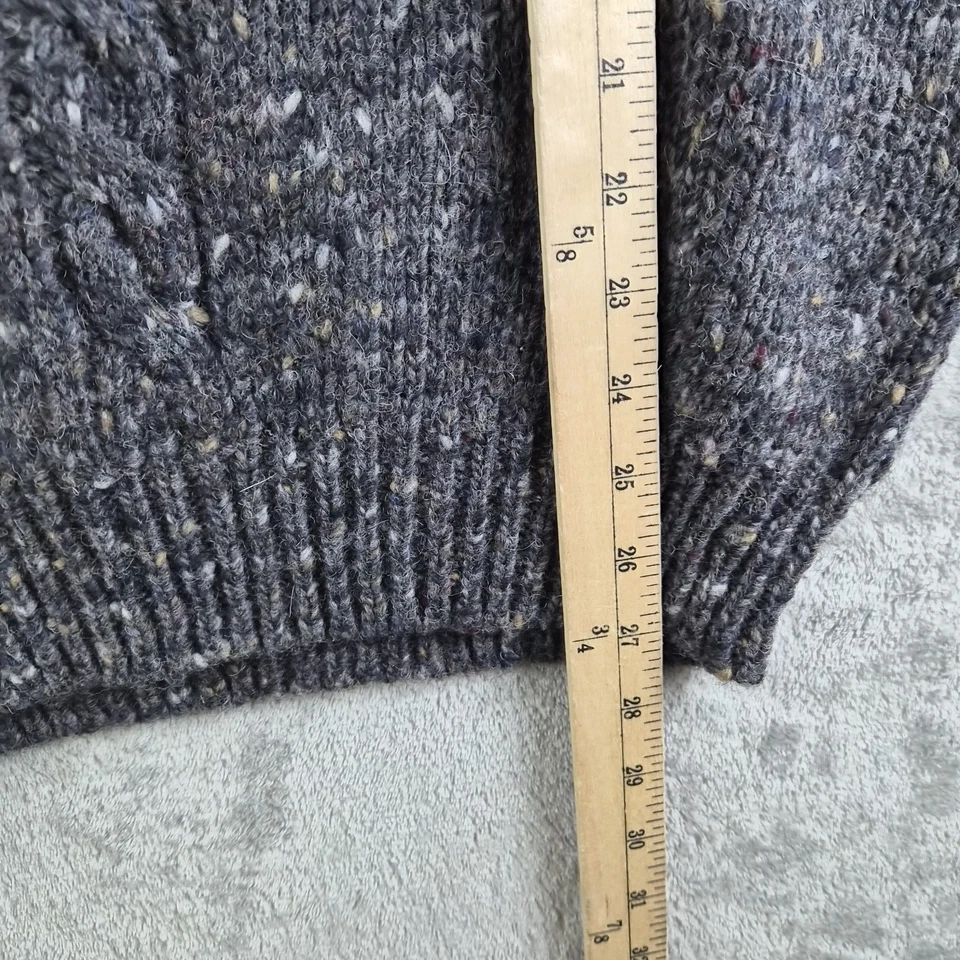 Vintage Savile Row Sweater Mens XL Gray Tweed Cable Knit Wool 70s 80s NEW - Image 4 of 4