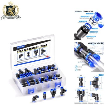 Complete 40 Pc Push to Connect Fittings Set - High Pressure Resistant Solutions