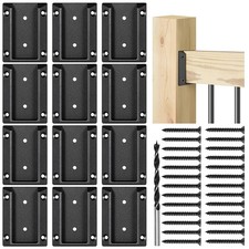 Epcee 12pcs ADC-12 Aluminum Deck Railing Bracket, Black