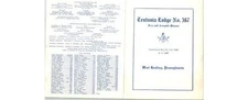 Teutonia Lodge 367 Masonic Program PA A.F. & A.M. 1966 West Reading Paper