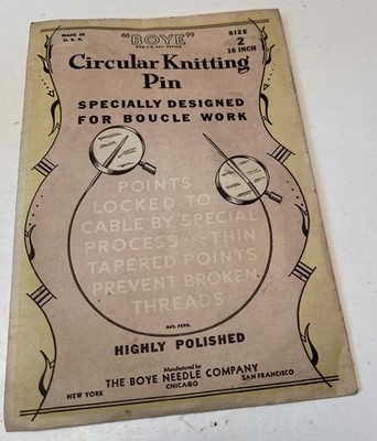 NOS - Boye Circular Knitting Needle Pin - Size 2 - 16 Inch