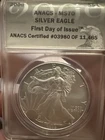 2009 $1 AMERICAN SILVER EAGLE ANACS MS70 FDI LABEL. #03980 Of 11,465