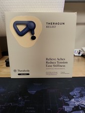Theragun Relief Handheld Massage Gun Navy Blue 3 Head Attachments