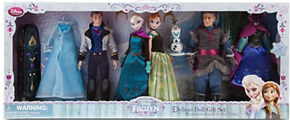 Disney Store Frozen Deluxe Doll Giftset Elsa Anna Kristoff Hans