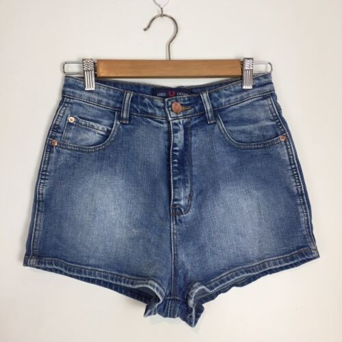 USED DENIM Teens Blue High Rise Denim Shorts Size 10 Good Condition SQ7UD2