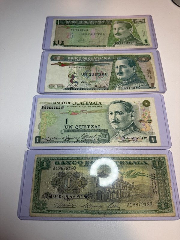 GUATEMALA 1 QUETZAL DENOMINATION LOT BY DESIGN