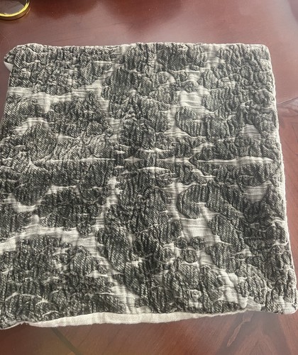 Pottery Barn Isabella Chenille / Linen Jacquard Textured Pillow Cover 20” Gray - Picture 8 of 8