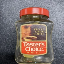 Nestle Taster's Choice 1970s Instant Coffee Empty Bottle W/spoon movie prop