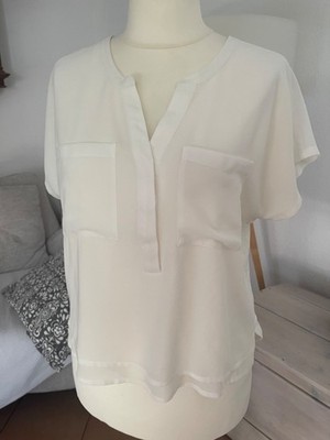 Süße weiße Bluse v. Milano Italy Gr. 38/40