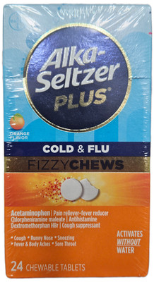 (48 ct) Alka-Seltzer Plus Cold & Flu Fizzy Chews - Citrus Flavor - BB July '26