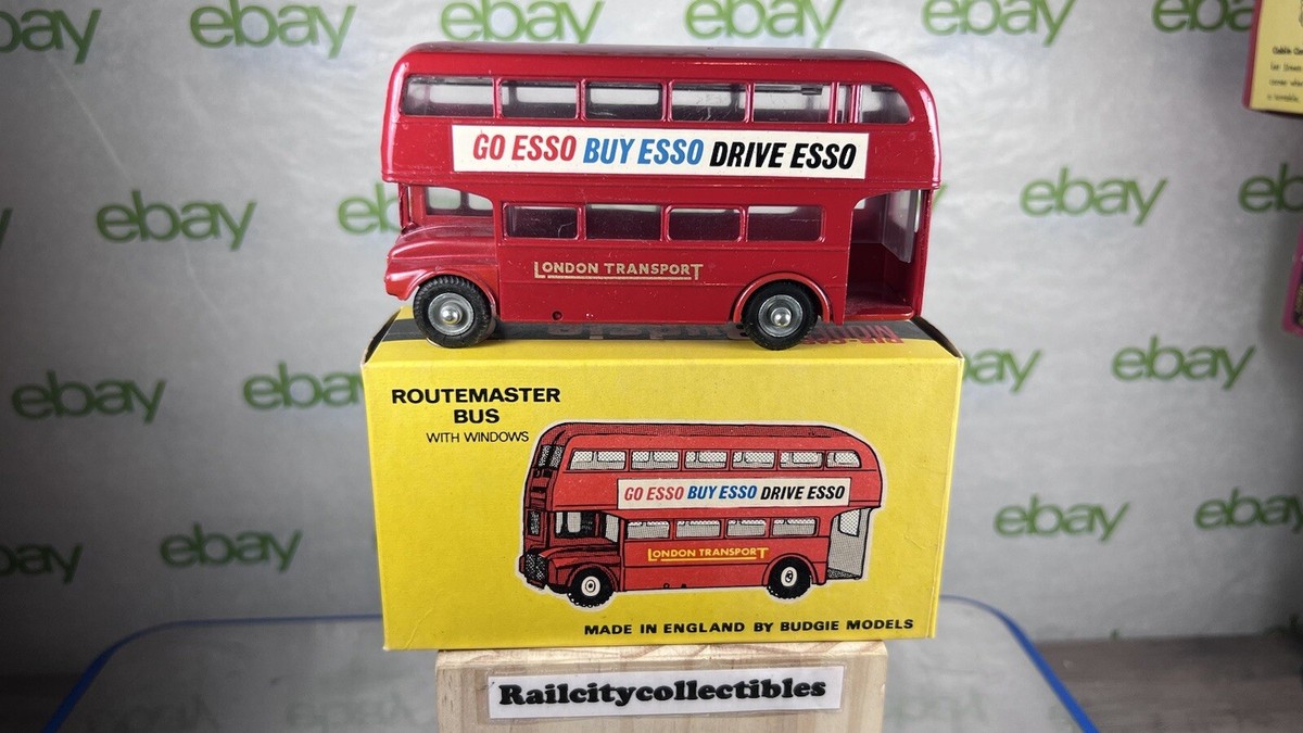 Vintage Budgie Toys 236 Routemaster Double Decker bus 'GO ESSO BUY