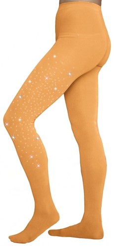 NIP ChloeNoel Tan Footed Ice Skating Tights w/Crystals AS Adult Small TF 8830 - Picture 2 of 5