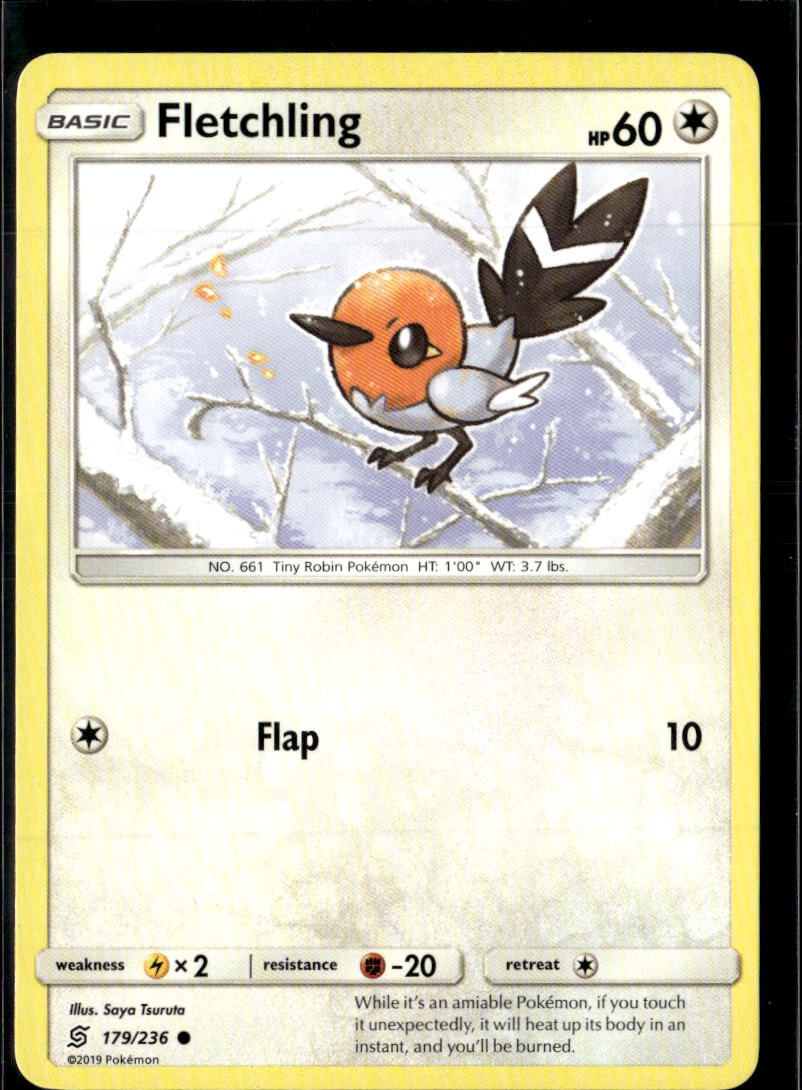 Pokemon Fletchling 179/236 Unified Minds Non Holo Common  2 Card Lot