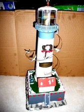 GRAY'S HARBOR WA LIGHTHOUSE ANIMATED LIGHTS HARBOR SOUNDS 14" MR CHRISTMAS WORKS
