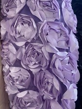 Lavender Satin Bridal Petal Rosette on mesh Fabric 52" Wide Sold By The Yard