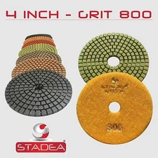 STADEA 4" Diamond Polishing Pad Grit 800 for Granite Concrete Wet Grinder Floor