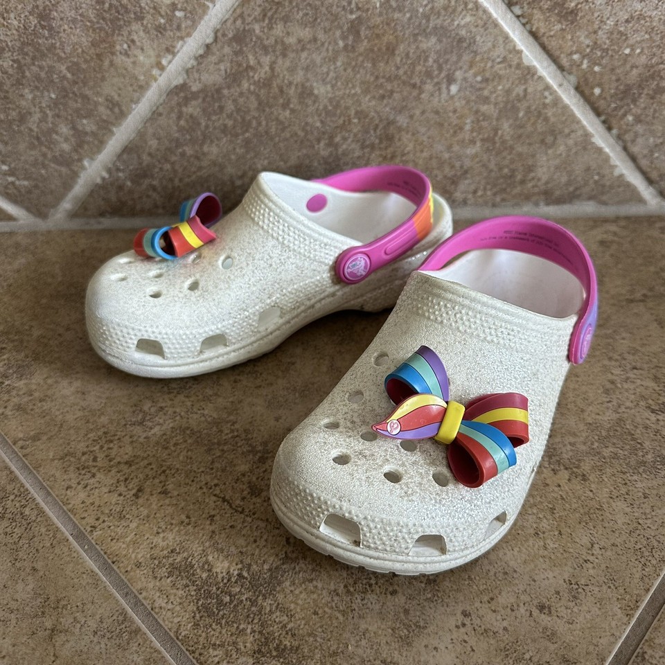 Crocs Jojo Siwa Toddler Kids Girls Size 13 Clogs Slides Glitter Rainbow