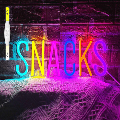 Snacks Neon Sign,Snack Bar Sign for Art Wall Decor,Cake Candy Shop Snack Stall M