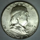 1948 D Franklin BU Silver Half Dollar 50c US Coin Uncirculated Denver Minted