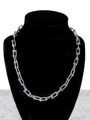 8mm U Shaped Silver Color Shiny Stainless Steel Chain Necklace Bracelet Jewelry