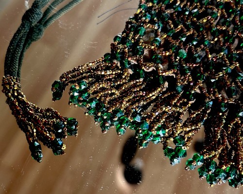 1920s ART DECO FLAPPER GLASS BEADED BAG COIN PURSE LOLLIPOP FRINGE DRAWSTRING - Picture 8 of 19