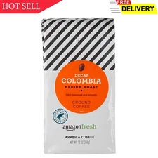 Amazon Fresh Decaf Colombia Ground Coffee, Medium Roast, 12 Ounce
