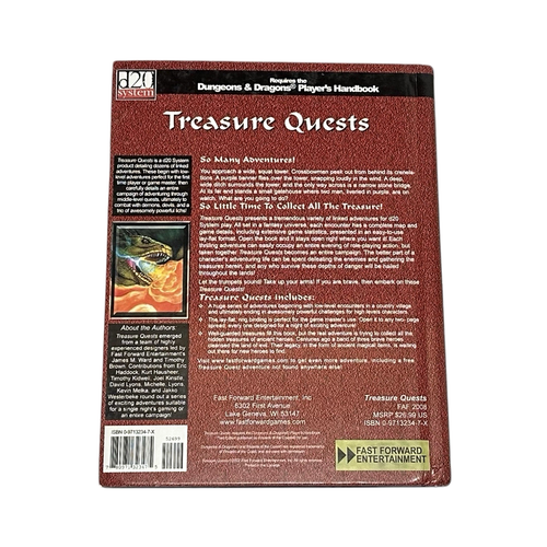 DUNGEONS & DRAGONS D20 SYSTEM TREASURE QUESTS PLAYER'S HANDBOOK (HARDCOVER 2002) - Picture 2 of 3