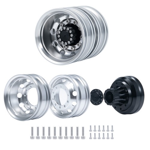 1/2/4x Hex Rear Wheel Rims Hubs for 1:14 Scale RC Tractor Truck Tamiya Upgrade - Picture 9 of 14