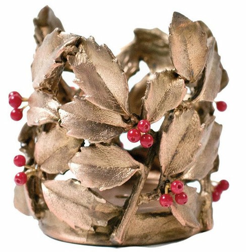 Michael Michaud | PORTACANDELA HOLLY TEA LIGHT ✪NUOVO✪ CS9418GP RARA ARTE DA TAVOLO US - Foto 1 di 8