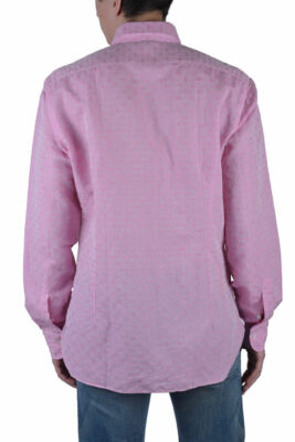 Barba Napoli Dandylife Men's Pink Long Sleeve Dress Shirt US