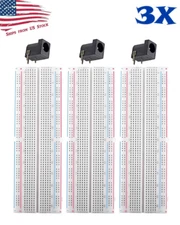 3 PCS MB-102 830 Point Prototype PCB Solderless Breadboards Protoboards 3PCS US