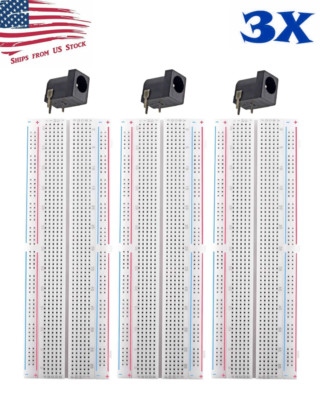 3 PCS MB-102 830 Point Prototype PCB Solderless Breadboards Protoboards 3PCS US